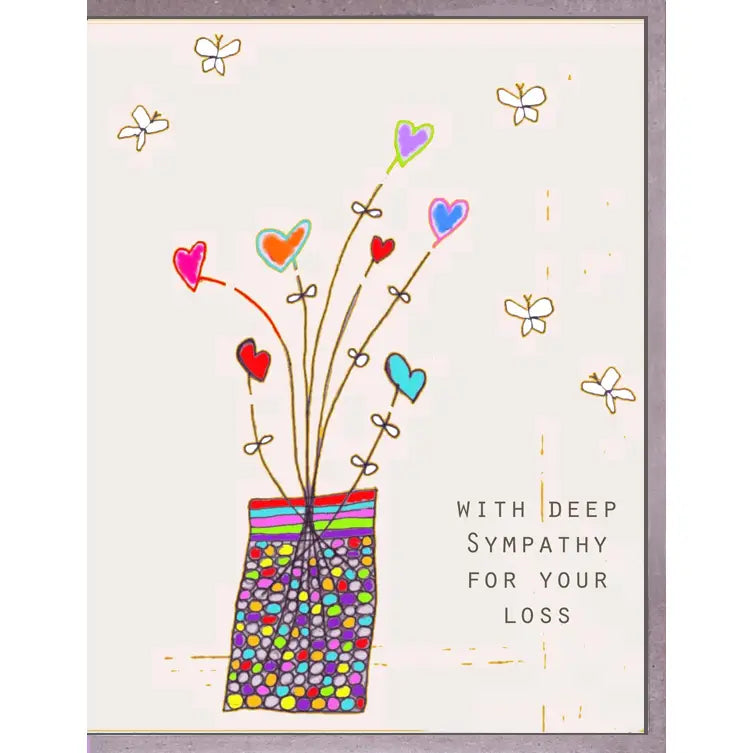 Heart & Flowers Sympathy Greeting Card