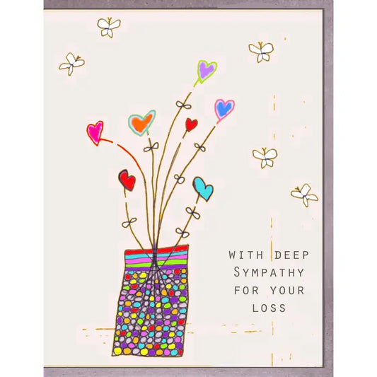 Heart & Flowers Sympathy Greeting Card