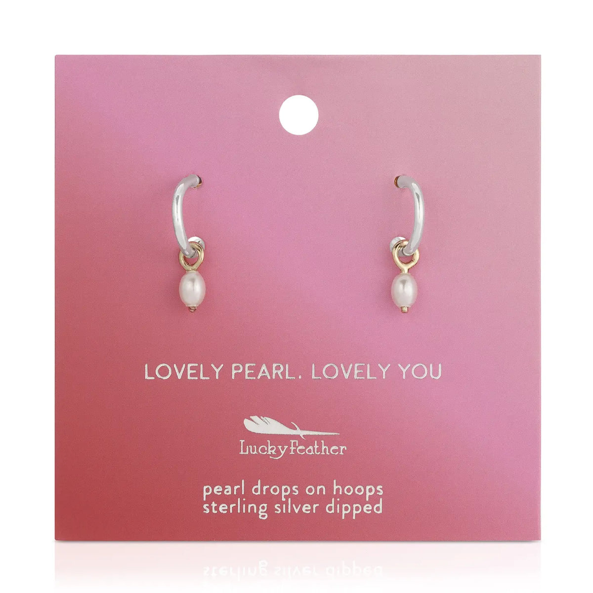 Hoops with Drop - Pearl