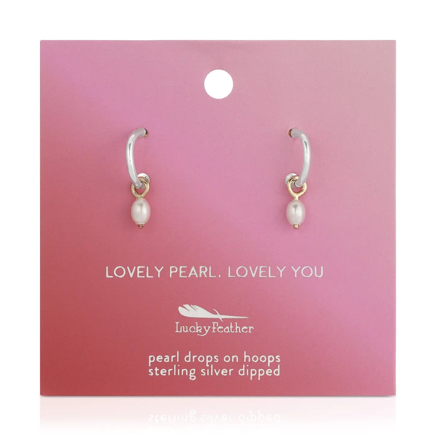 Hoops with Drop - Pearl