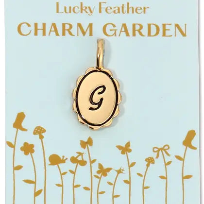 Charm Garden -  Gold Scalloped Initial Charm