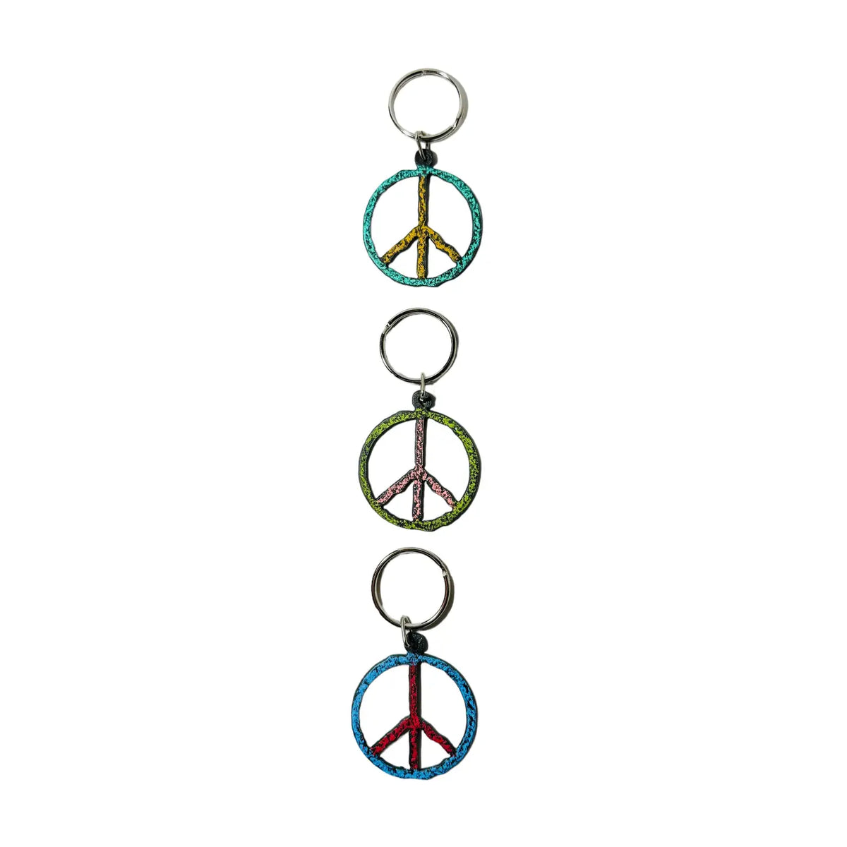 Metal Peace Sign Keychain