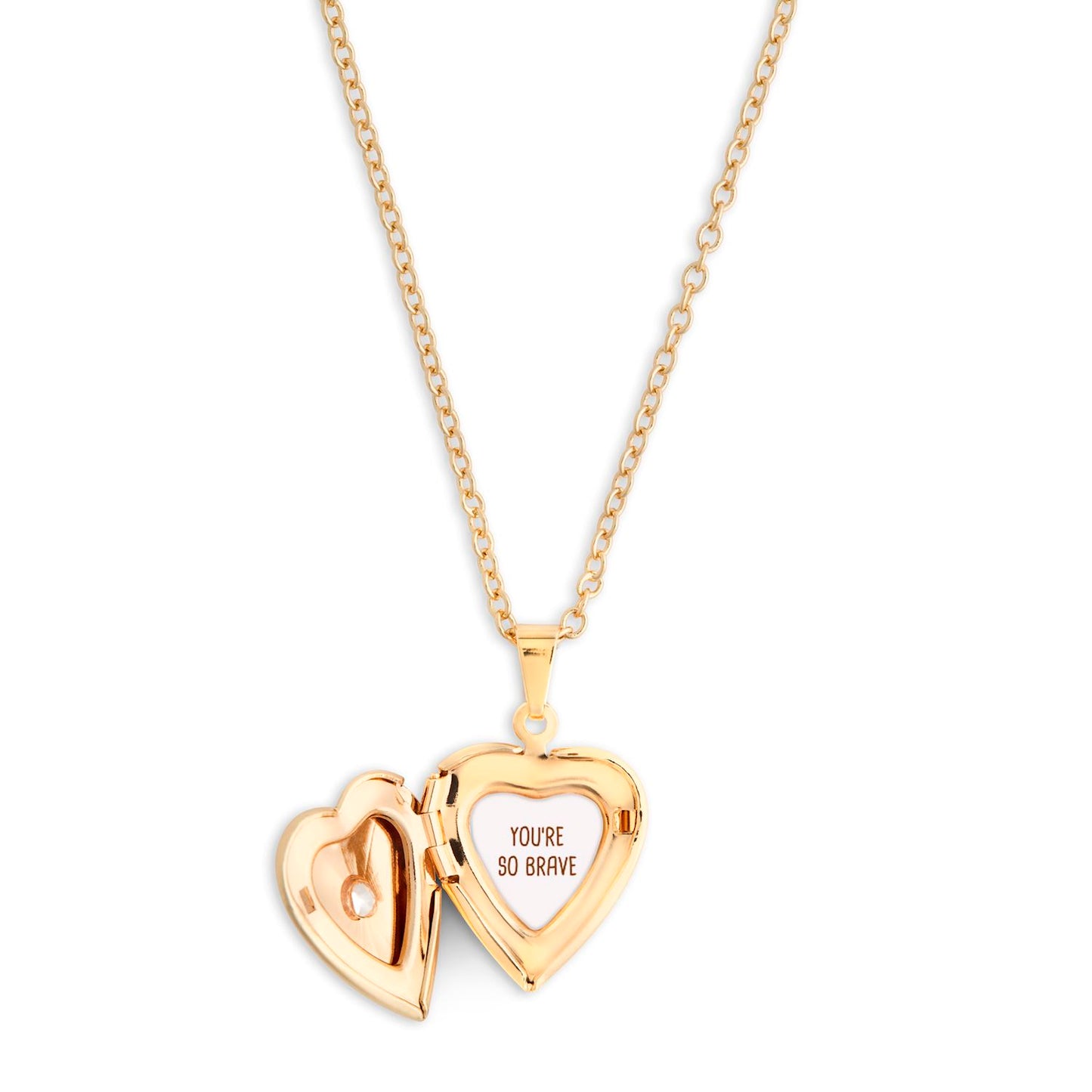 You're So Brave Gold Heart Necklace