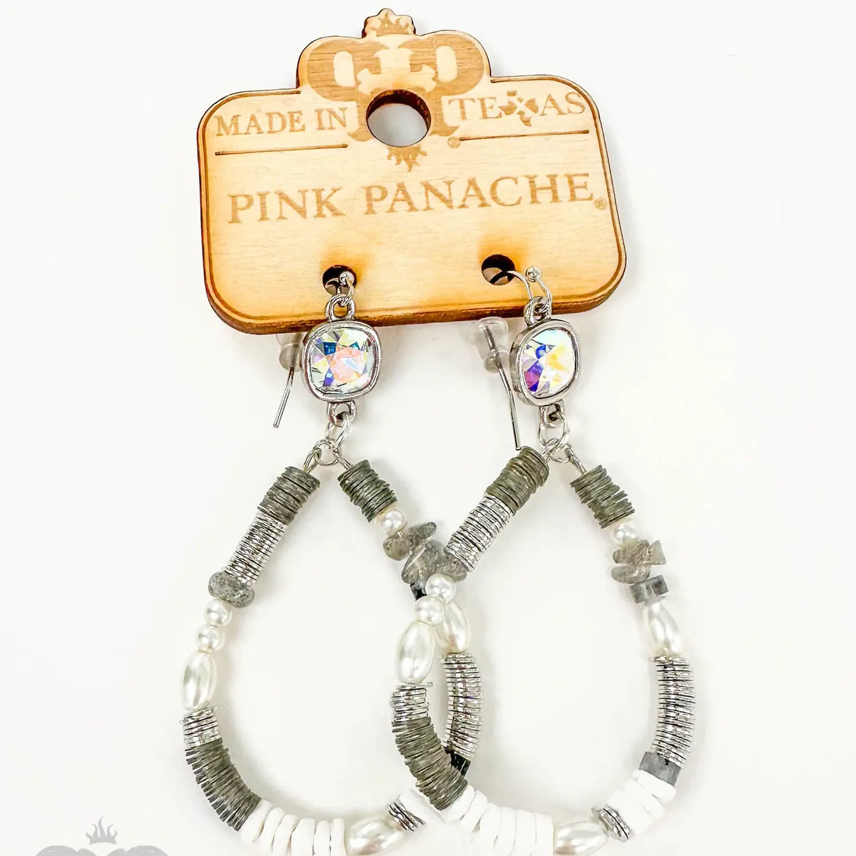 Mixed Beaded Teardrop Earrings