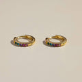 Rainbow Pavé Waterproof Huggie Earrings