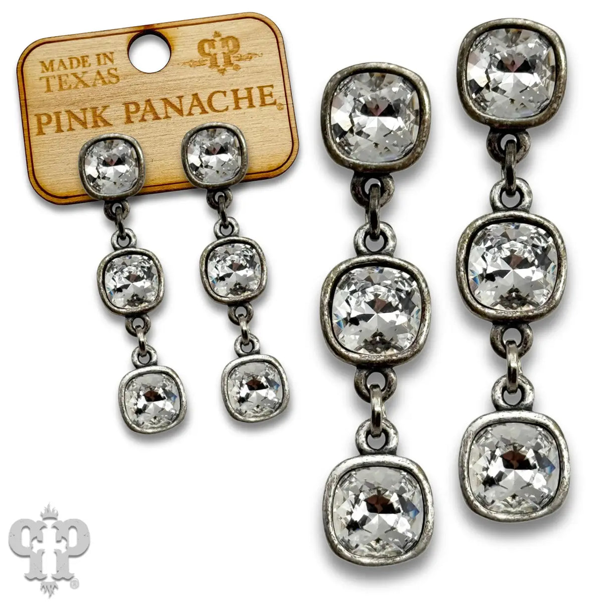 Triple Austrian Crystal Drop Earring