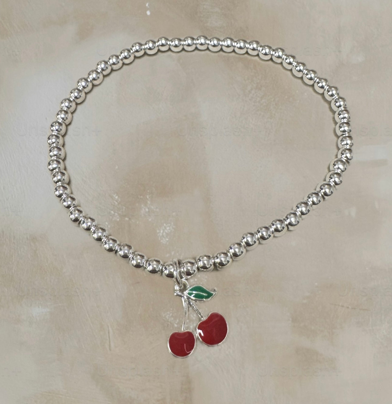 Cherry Charm Stacker Bracelets