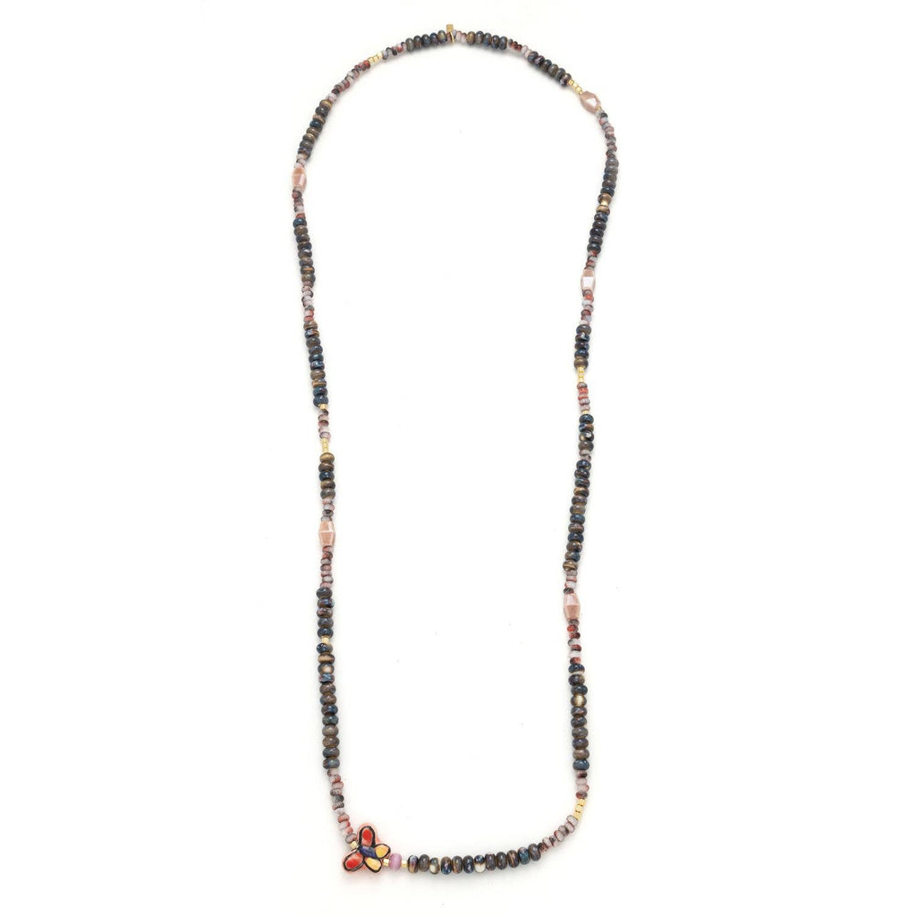 Ceramic Bead Wrap Bracelet/Necklace - Transformation/Butterfly