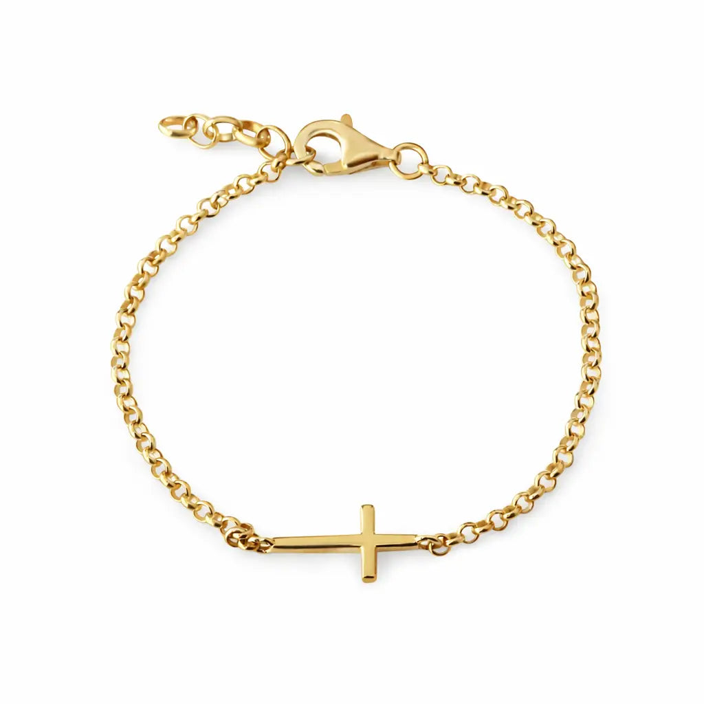 Gold-Plated Children's Cross Bracelet