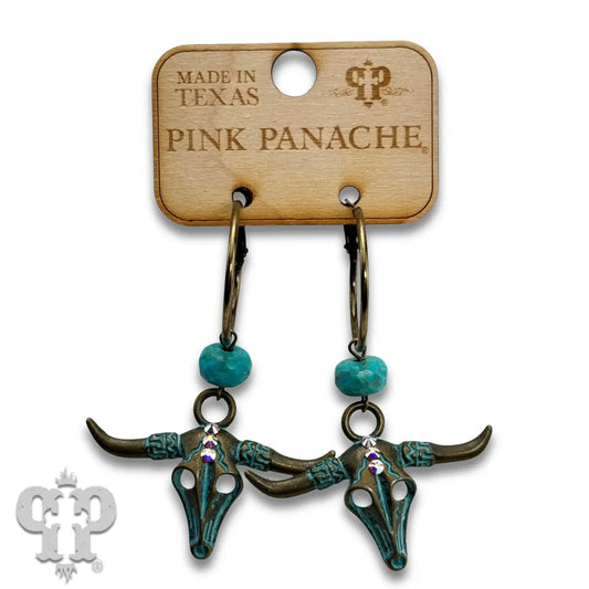 Longhorn and Rhinestone Earring