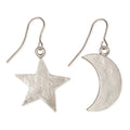 Textured Skies Moon Star Earrings