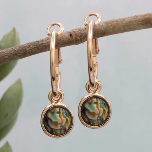 Beach Finds Gold Hoop Shell Earrings