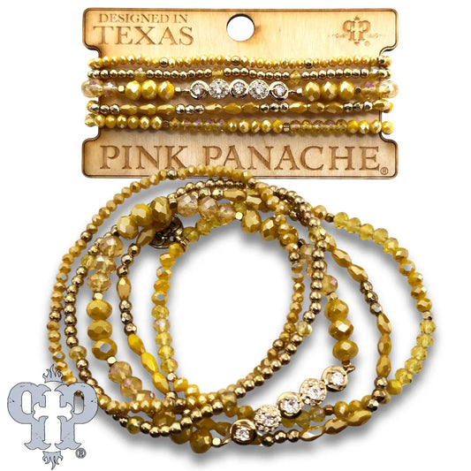 Mixed Size Bead Bracelet with Rhinestone Accent