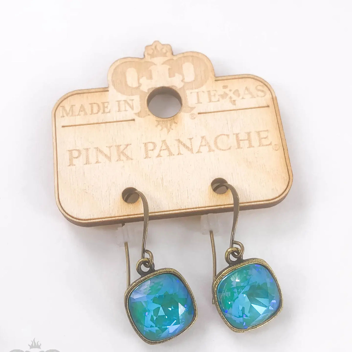 Austrian Square Crystal Hook Earrings