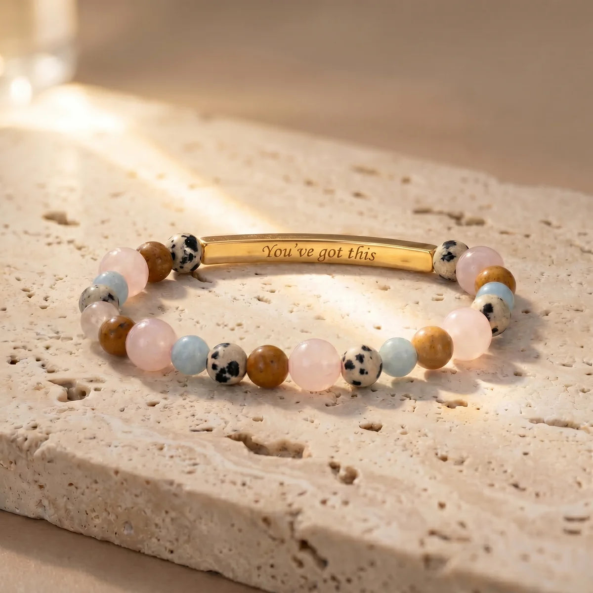 Secret Message "You've Got This" Stone Bracelet