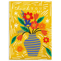 Gold Flowers Thank You Card