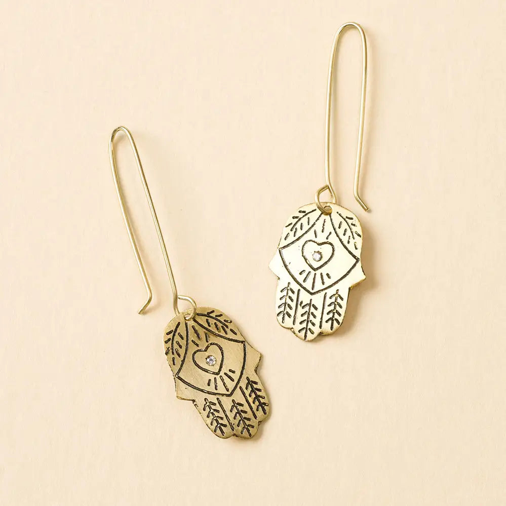 Ruchi Hamsa Gold Dangling Earrings