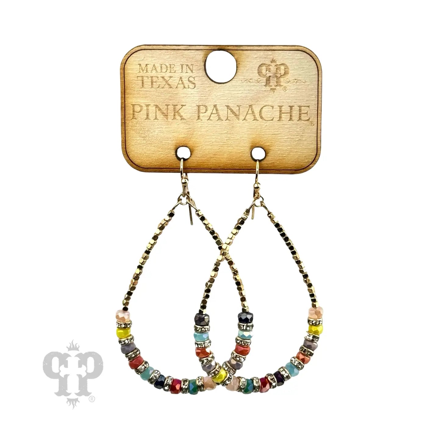 Faceted Crystal Bead Teardrop Earrings