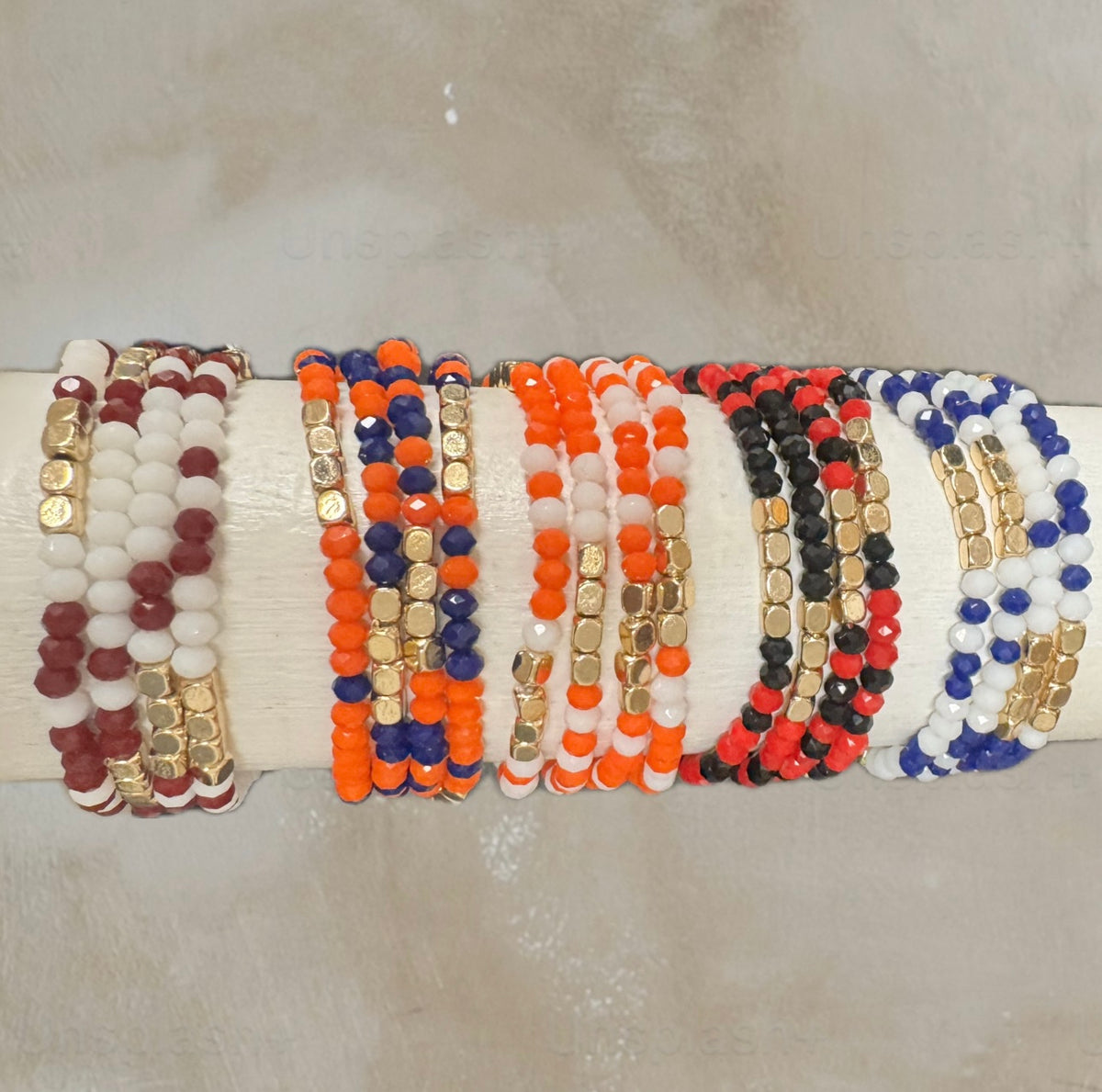 Glass Bead Gameday Bracelet Set
