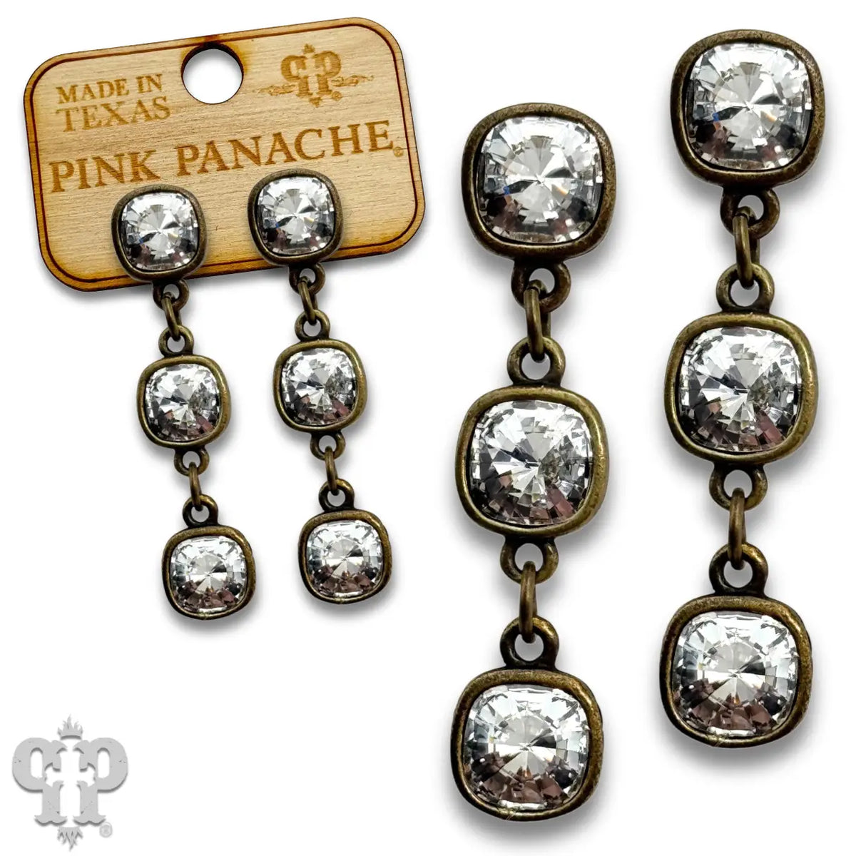 Triple Austrian Crystal Drop Earring