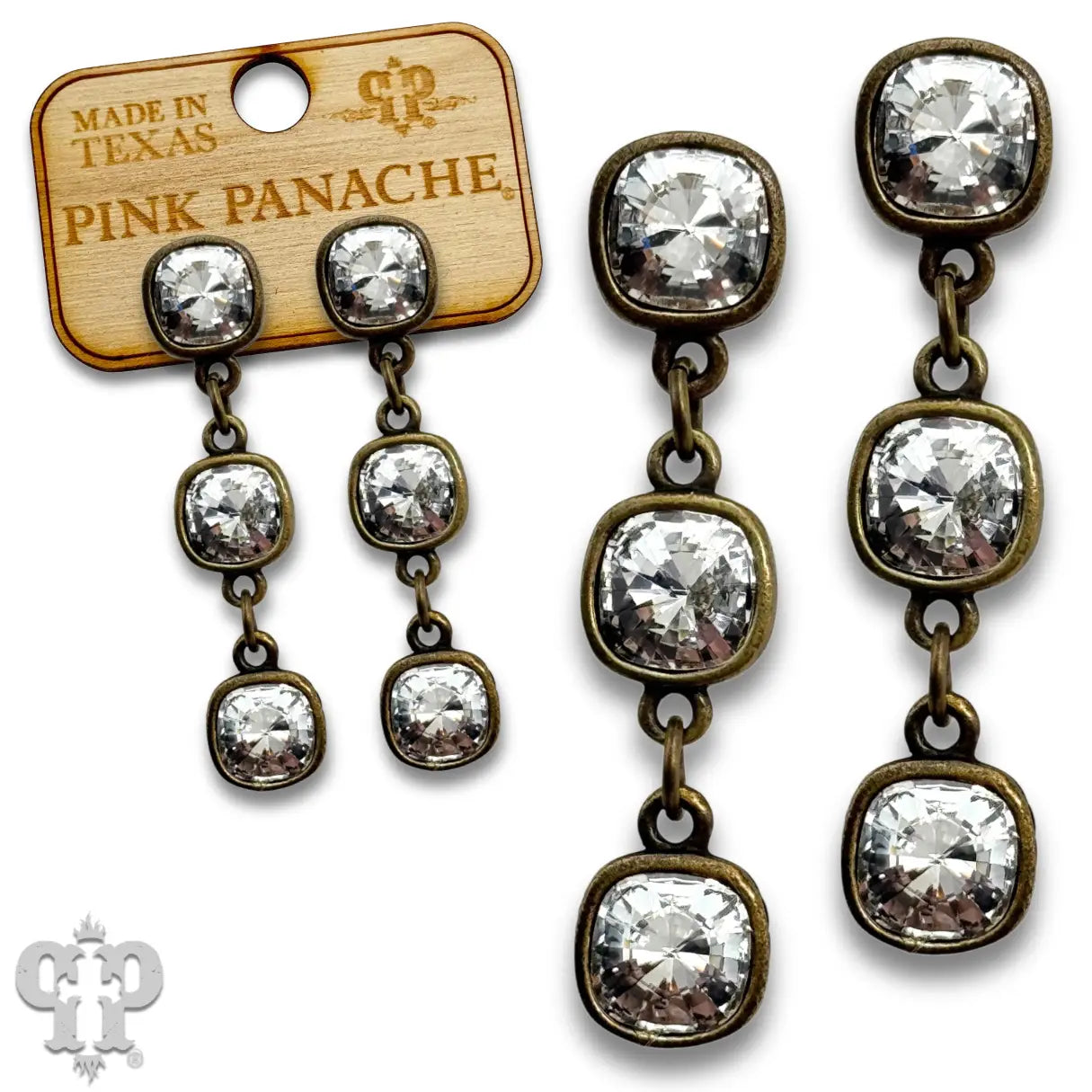 Triple Austrian Crystal Drop Earring