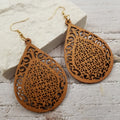 Abstract Boho Drop Wood Earrings