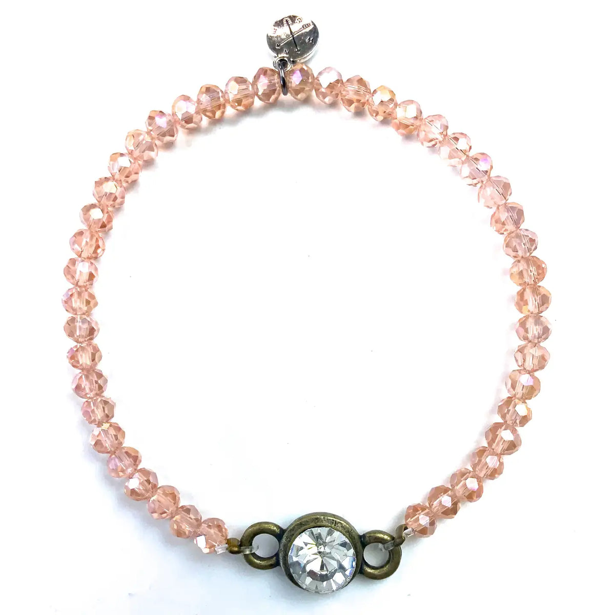 Faceted Glass Stretch & Crystal Beaded Bracelet