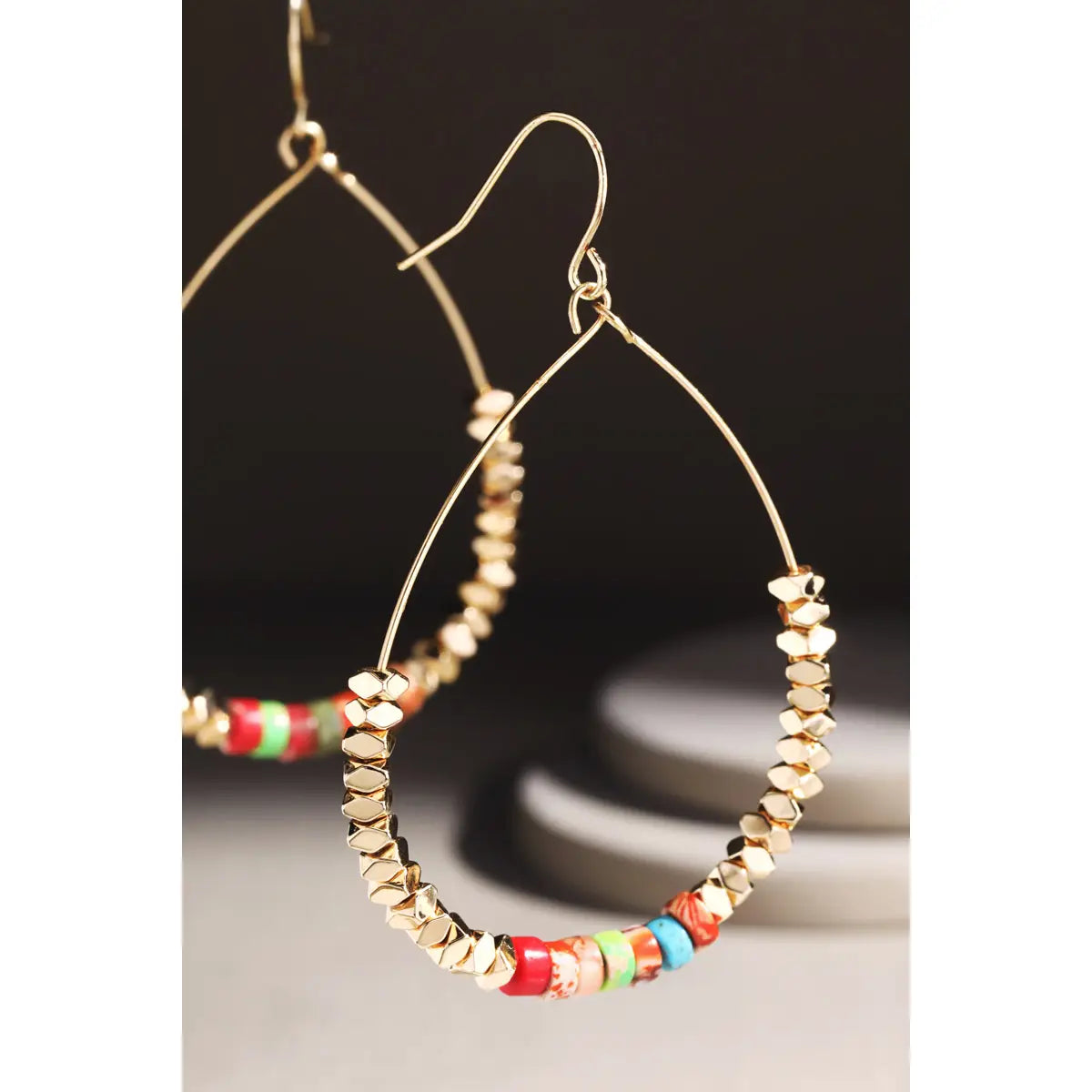 Metal and Natural Stone Earrings
