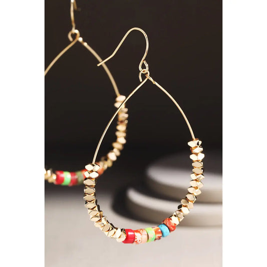 Metal and Natural Stone Earrings