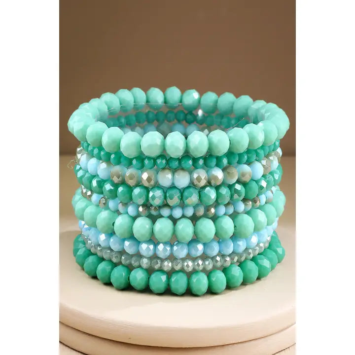 Glass Bead 9 Set Bracelet