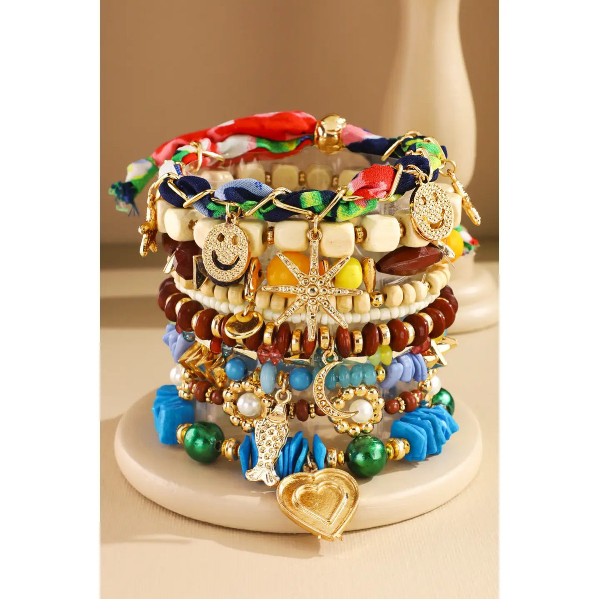 Beaded Stack & Stretch Boho Bracelet