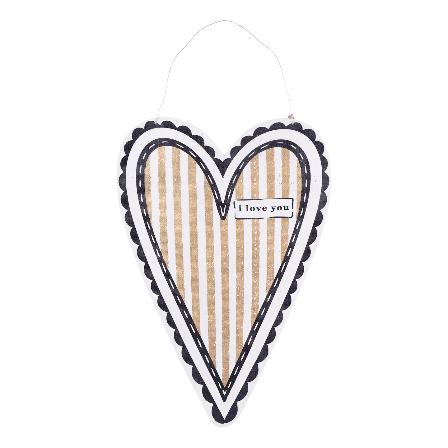 I Love You Red/Gold Heart Door Hanger
