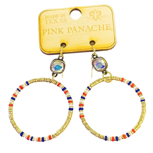 Patriotic Circle Earrings