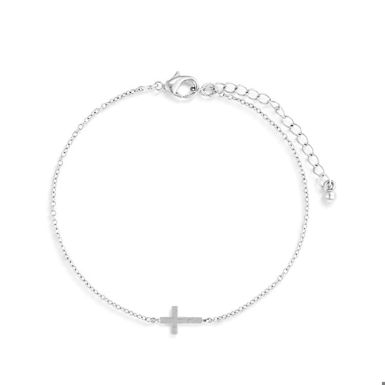 Silver Cross Charm Bracelet