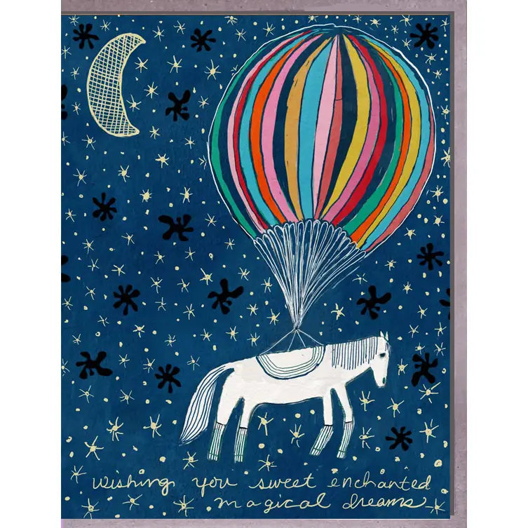 White Horse Balloon Greeting Card