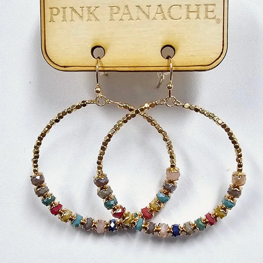 Multi and Gold Circle Earring