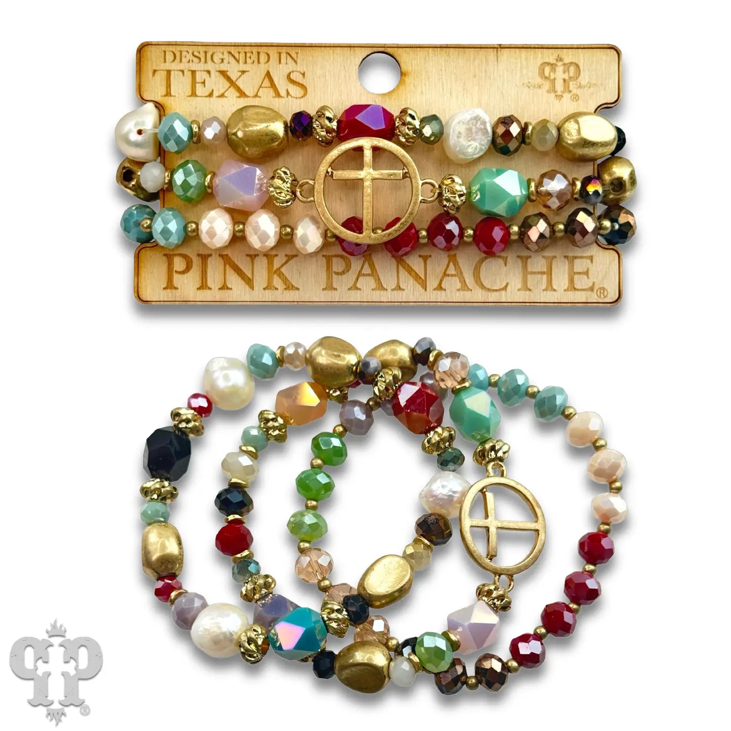 Cross Feature Crystal Bracelet Set