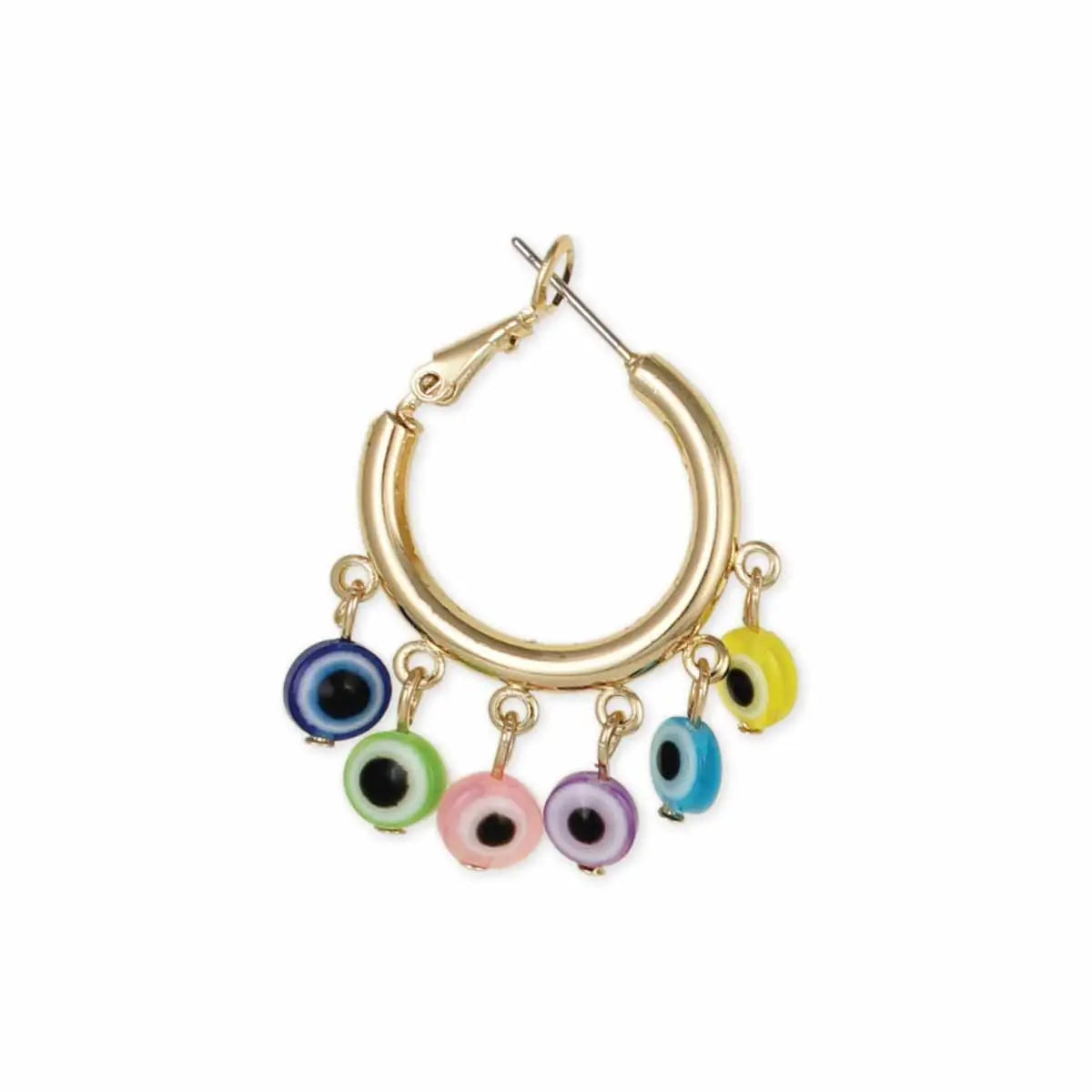 Eye Opening Gold Hoop Multi Bead Earrings