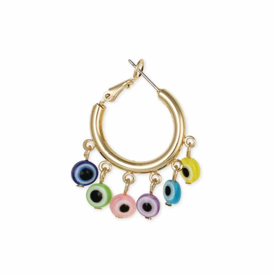 Eye Opening Gold Hoop Multi Bead Earrings