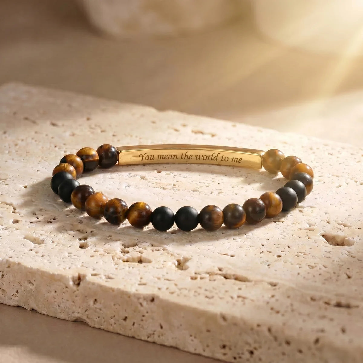Secret Message "World" Stone Bracelet
