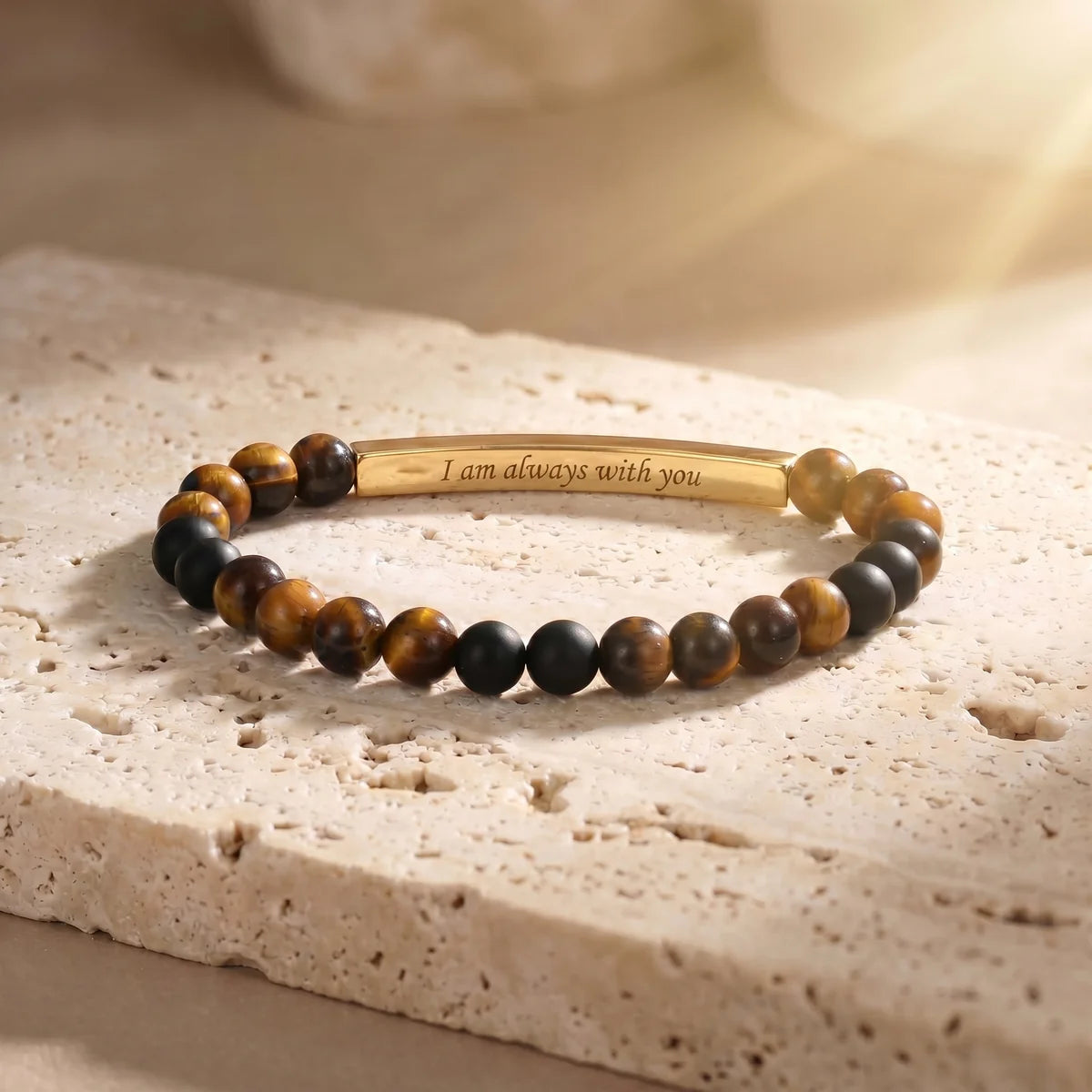 Secret Message "Always With You" Stone Bracelet