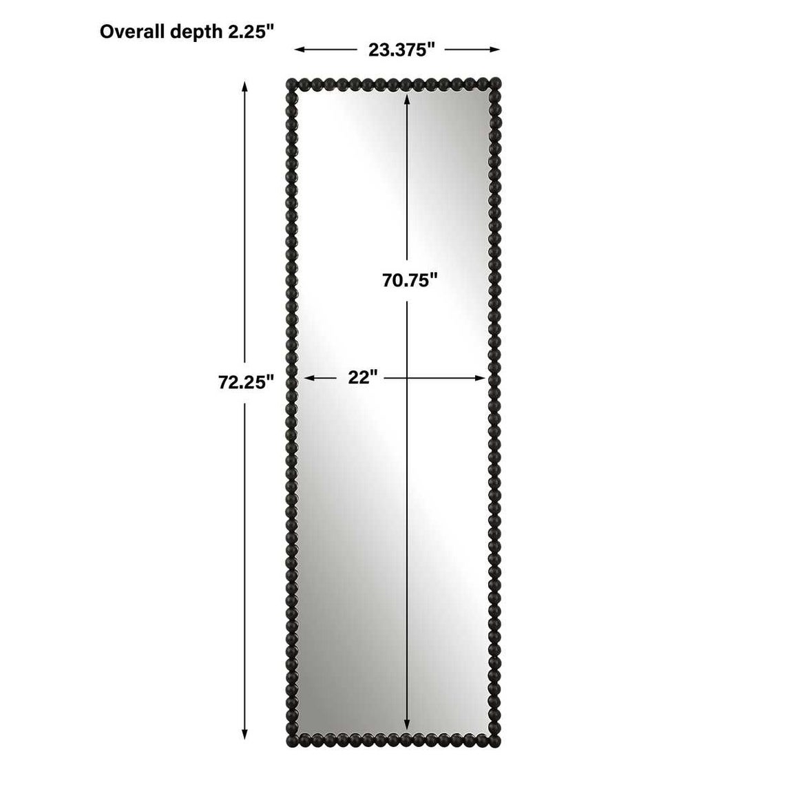 Serna Tall Mirror, Black
