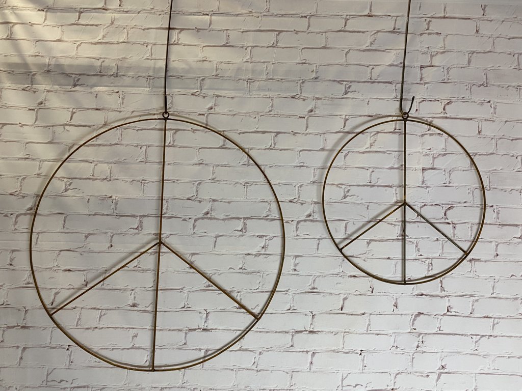 Wrought Iron Peace Sign Wall Decor
