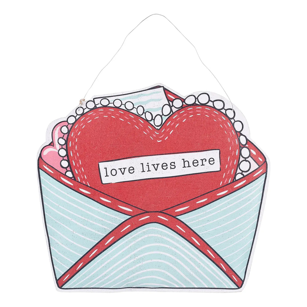 Love Lives Here /Santa Stop Here Reversible Door Hanger