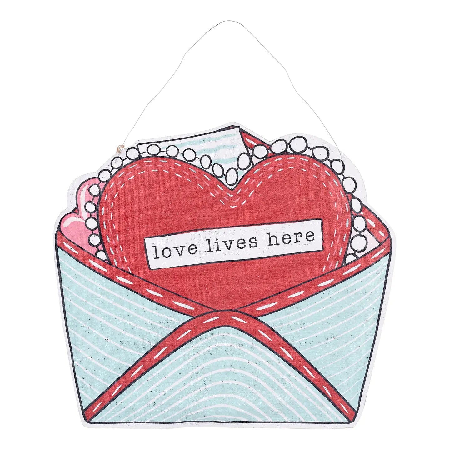 Love Lives Here /Santa Stop Here Reversible Door Hanger