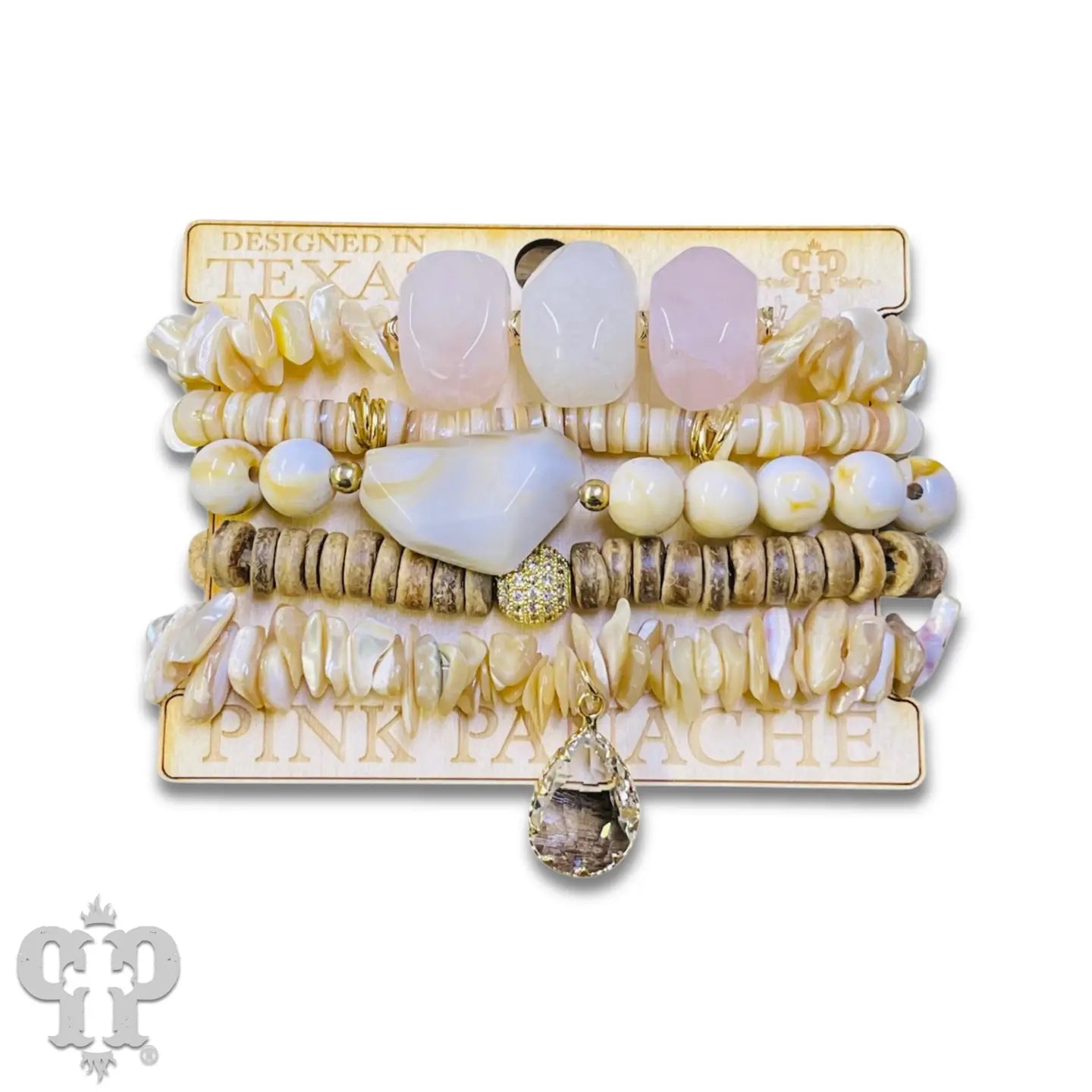 Mixed Stone & Bead Five Strand Bracelet Set