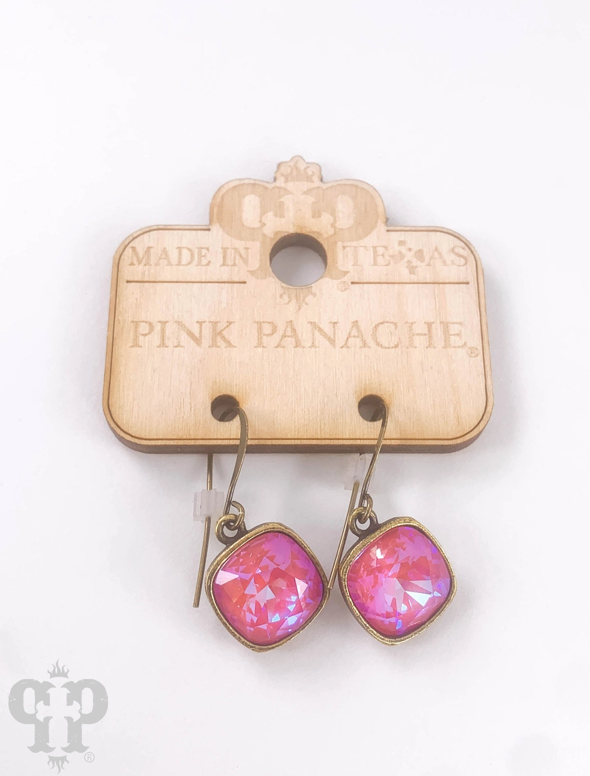 Austrian Square Crystal Hook Earrings