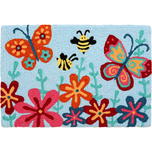 Butterfly and Bee Garden Rug