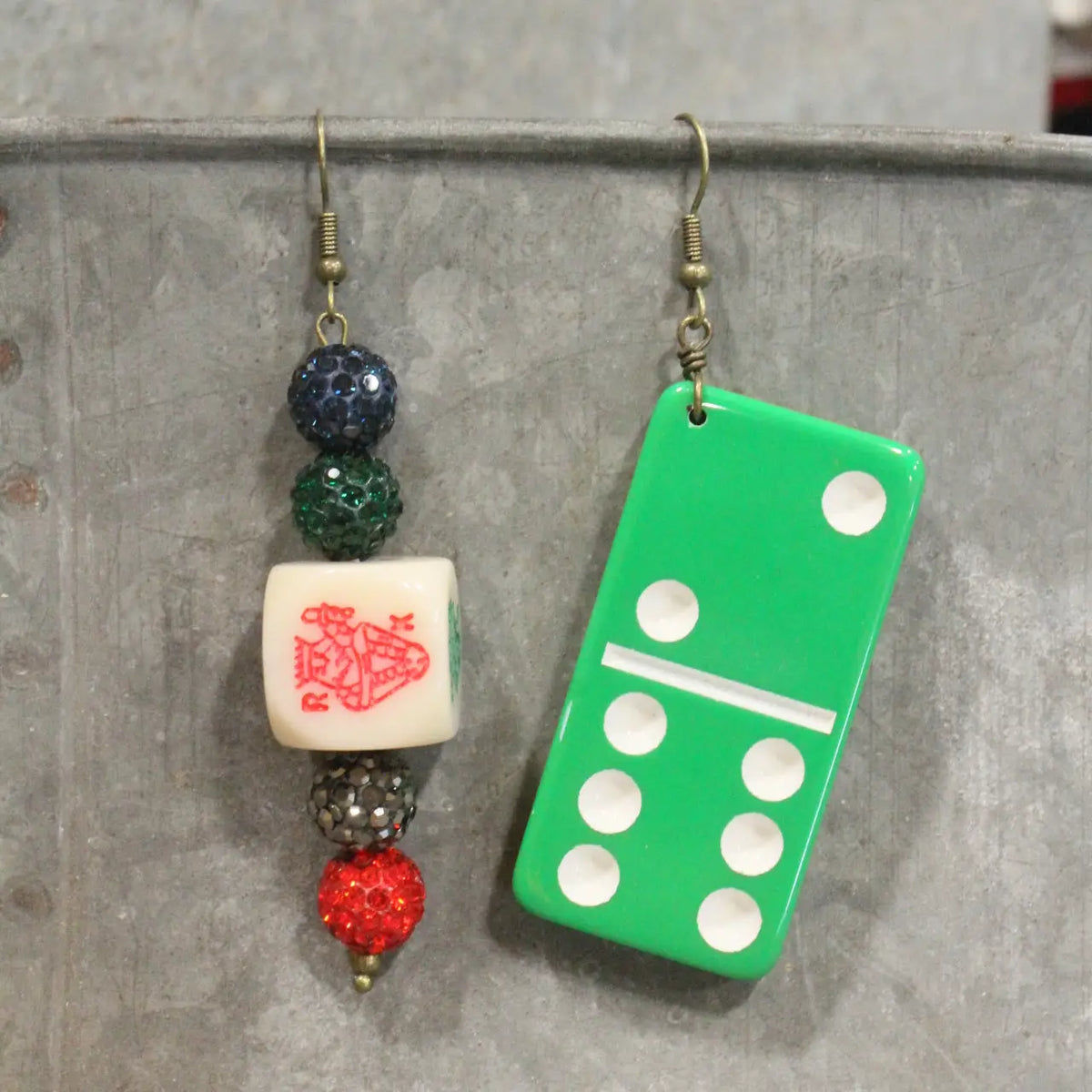 Dominoes and Jokers Dangle Earrings