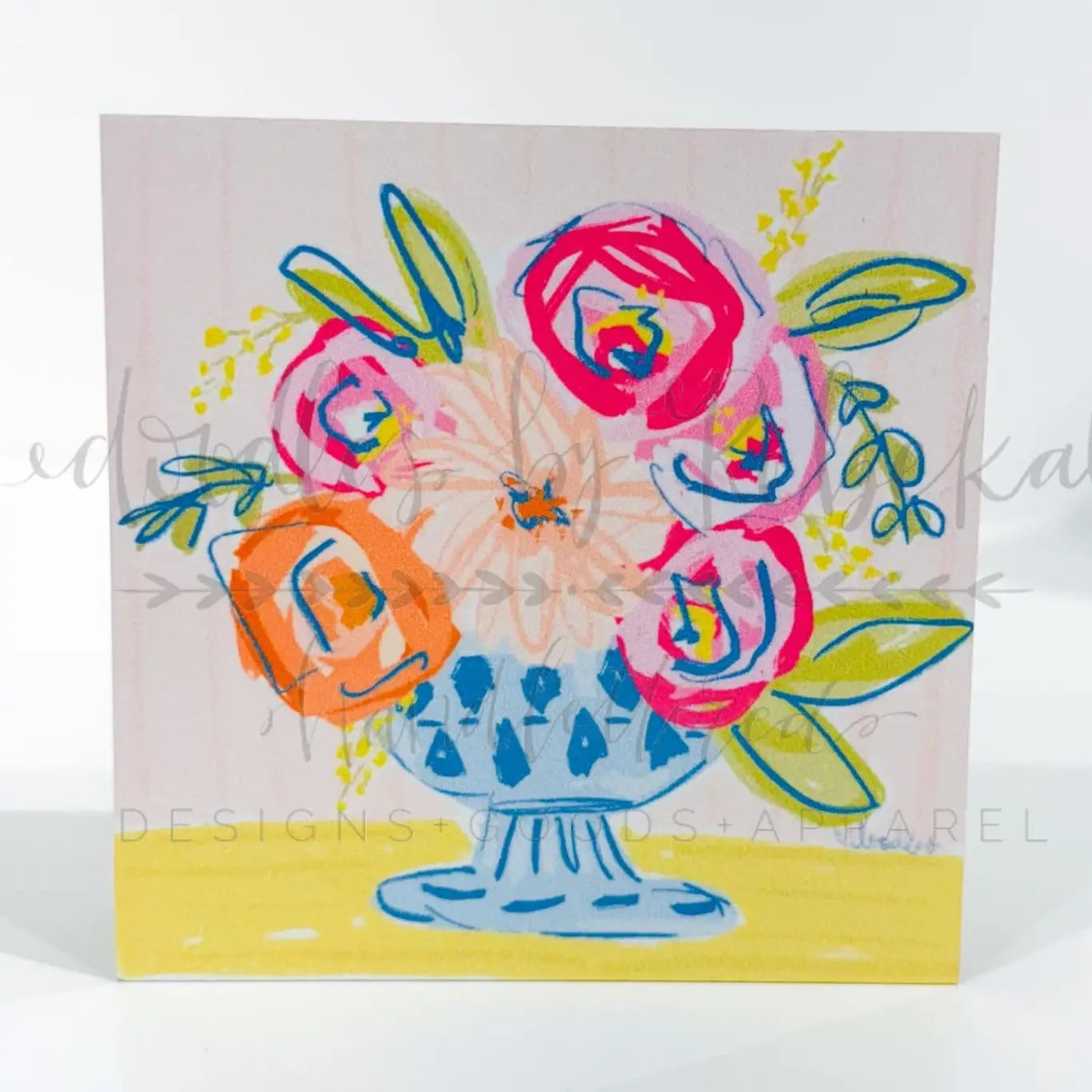 Peachy Keen Wood Block